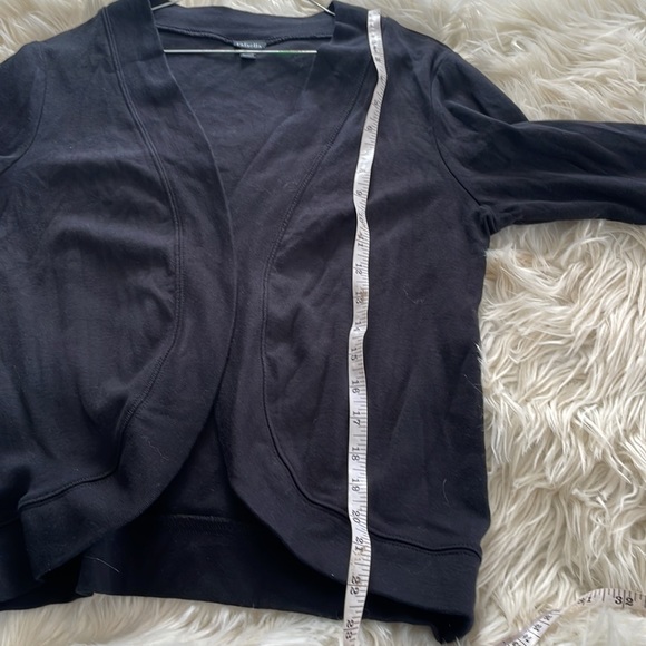 Rafaella black two piece crewneck top petit coat jacket sweater open cardigan - Picture 17 of 17